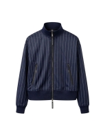 Haute L Amitie Pin Stripe Zip Sweat Navy