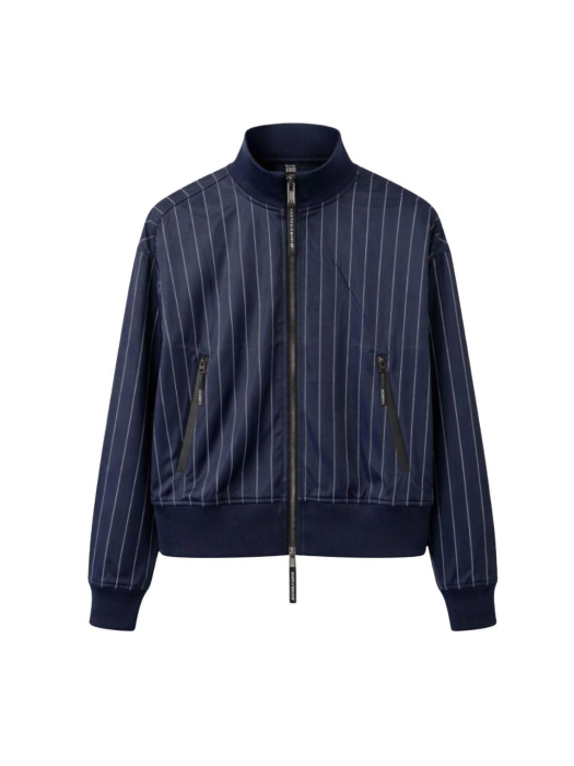 Haute L Amitie Pin Stripe Zip Sweat Navy