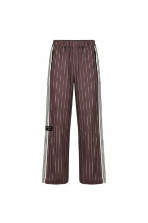 Haute L Amitie Baggy Pin Stripe Track Tall Pants Mocca