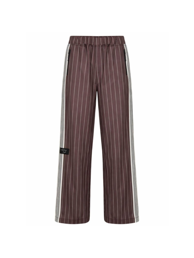Haute L Amitie Baggy Pin Stripe Track Tall Pants Mocca