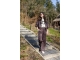 Haute L Amitie Baggy Pin Stripe Track Tall Pants Mocca