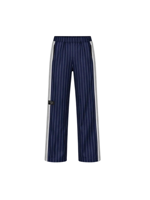 Haute L Amitie Baggy Pin Stripe Track Tall Pants Navy