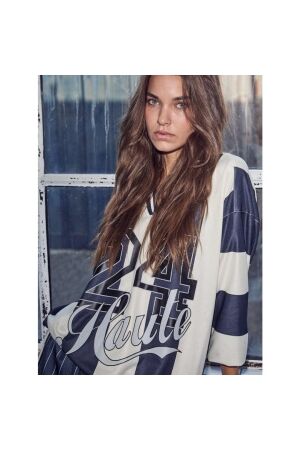 Haute L Amitie Haute 24 Stripe Blouse Navy/ Pearl