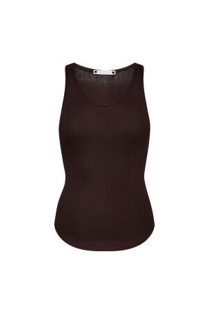 Co Couture ClaireCC Rib Tank Top Dark Brown