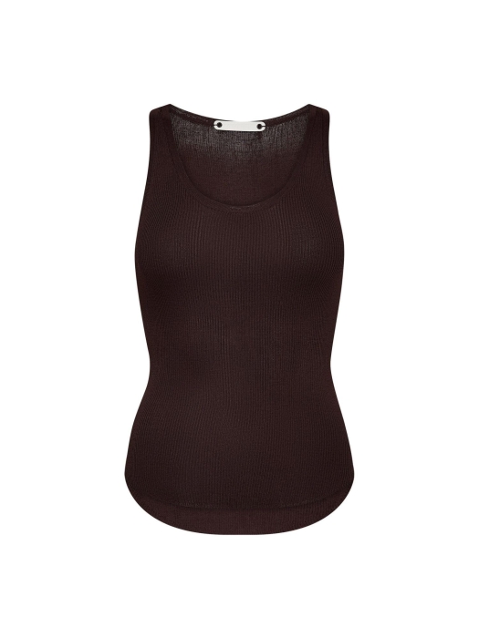 Co Couture ClaireCC Rib Tank Top Dark Brown