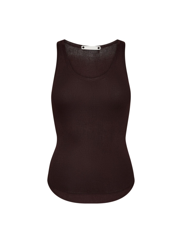 Co Couture ClaireCC Rib Tank Top Dark Brown