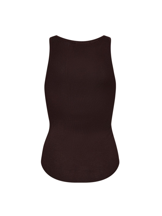 Co Couture ClaireCC Rib Tank Top Dark Brown