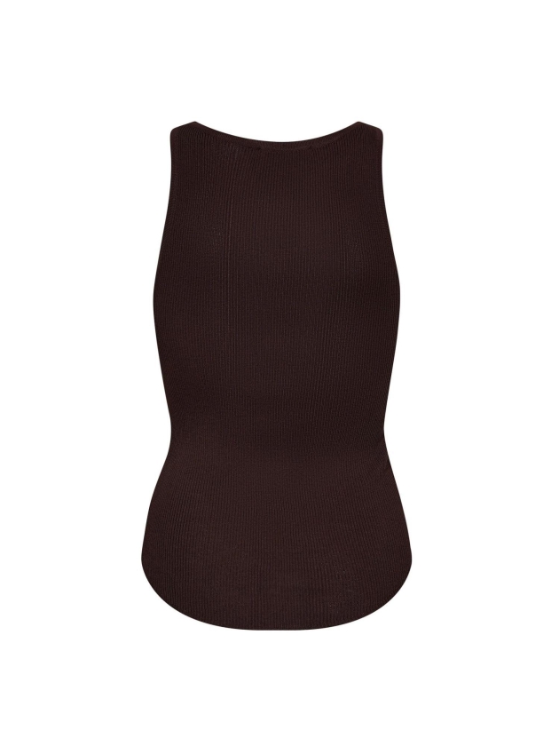Co Couture ClaireCC Rib Tank Top Dark Brown