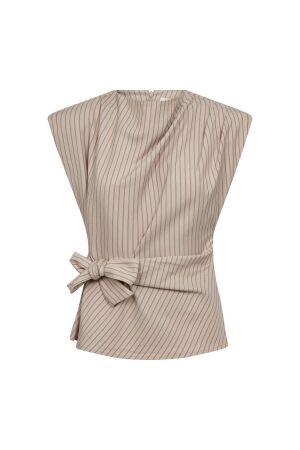 Co Couture SalvieCC Pleat Top Bone
