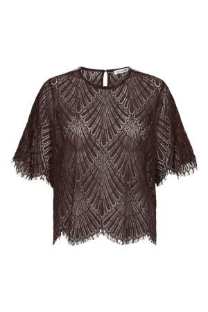 Co Couture LetiCC Lace Blouse Dark Brown