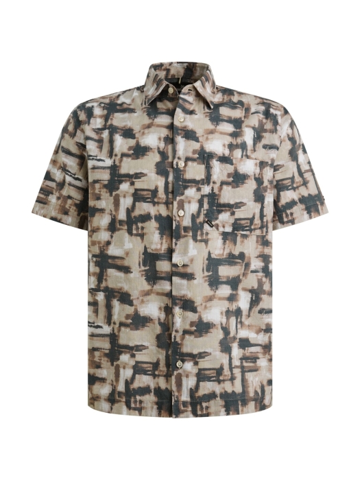Vanguard Short Sleeve Shirt Print on slub c 8202 Burlwood