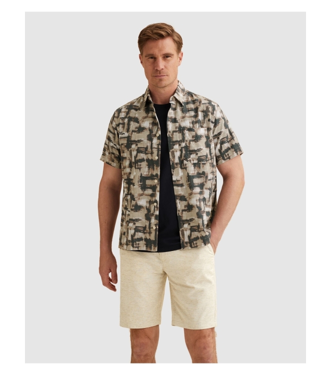 Vanguard Short Sleeve Shirt Print on slub c 8202 Burlwood