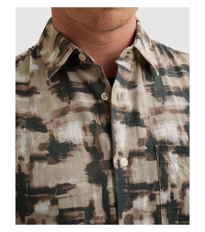 Vanguard Short Sleeve Shirt Print on slub c 8202 Burlwood
