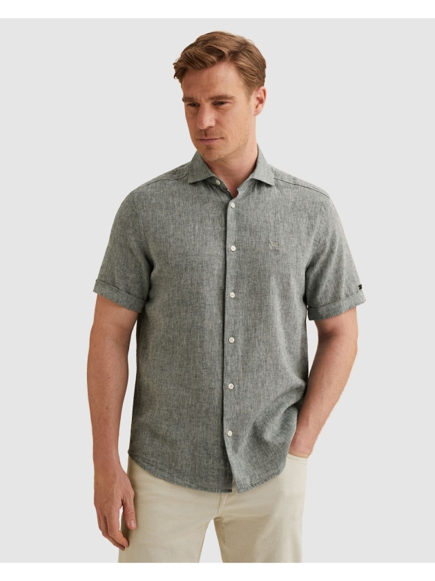 Vanguard Short Sleeve Shirt Linen Cotton bl 5108 Midnight navy