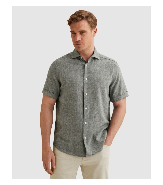 Vanguard Short Sleeve Shirt Linen Cotton bl 5108 Midnight navy