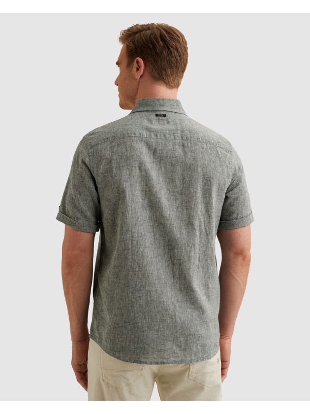 Vanguard Short Sleeve Shirt Linen Cotton bl 5108 Midnight navy