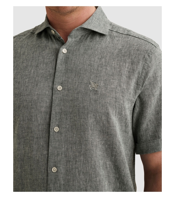 Vanguard Short Sleeve Shirt Linen Cotton bl 5108 Midnight navy