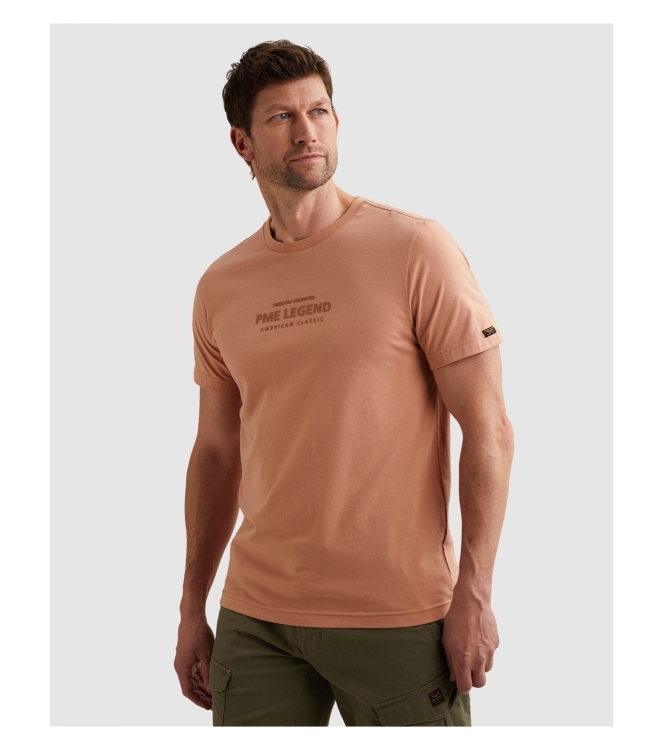 PME Legend Short sleeve r-neck cotton elastan 3031 Rose dawn