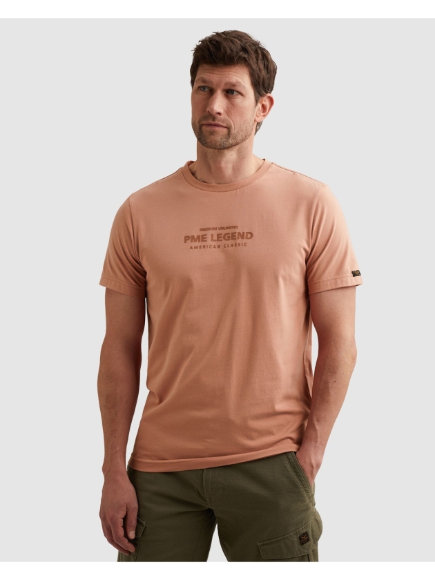 PME Legend Short sleeve r-neck cotton elastan 3031 Rose dawn