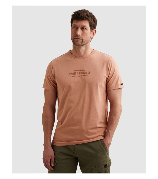 PME Legend Short sleeve r-neck cotton elastan 3031 Rose dawn