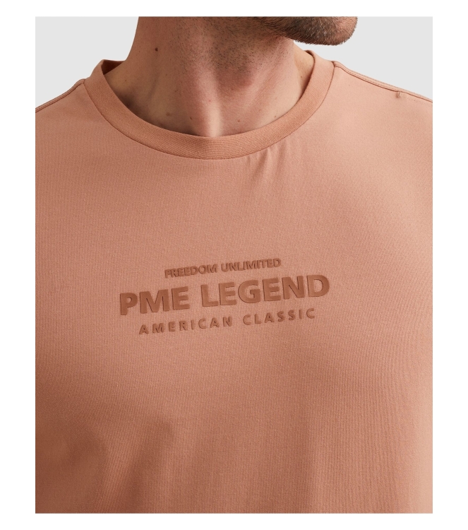 PME Legend Short sleeve r-neck cotton elastan 3031 Rose dawn