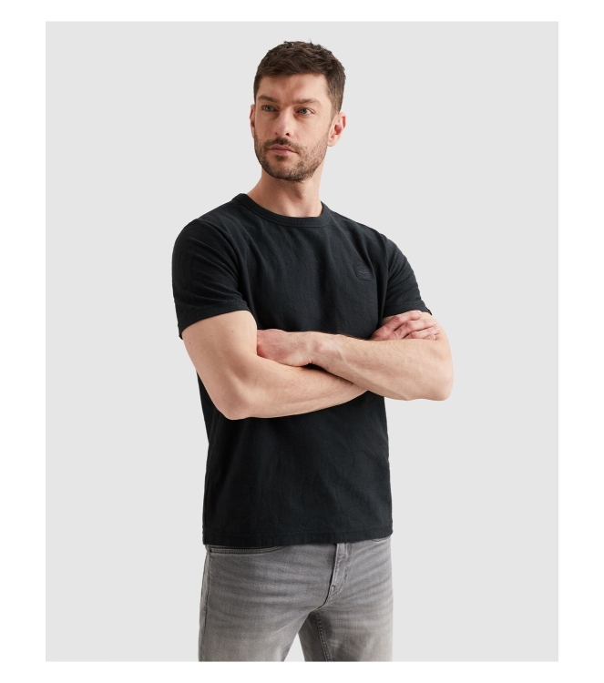 PME Legend Short sleeve r-neck jacquard jerse 5282 Carbon