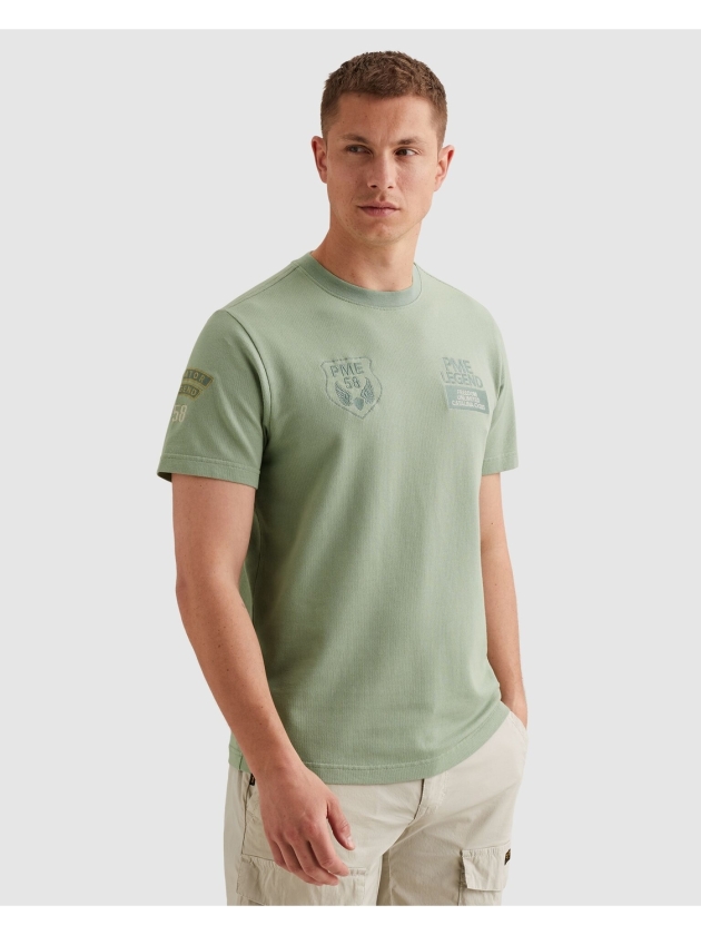 PME Legend Short sleeve r-neck flat waffle je 6123 Iceberg green