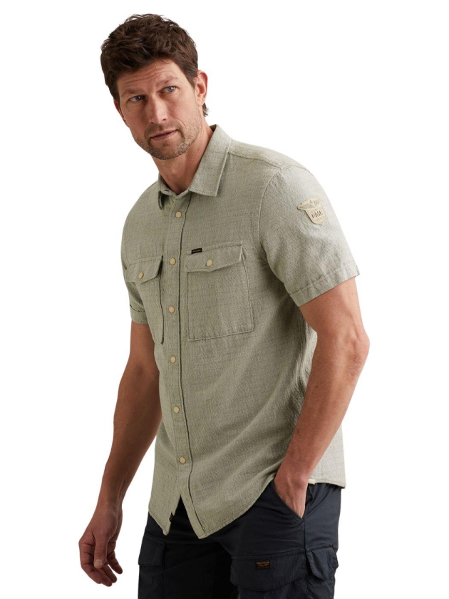 PME Legend Short Sleeve Shirt Mattweave 2 ton 6123 Iceberg green
