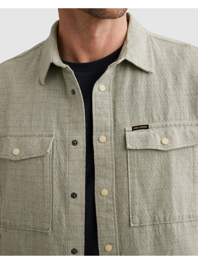 PME Legend Short Sleeve Shirt Mattweave 2 ton 6123 Iceberg green