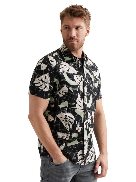 PME Legend Short Sleeve Shirt Print on Cotton 5282 Carbon