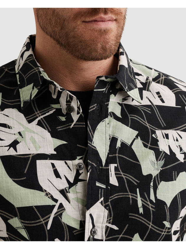 PME Legend Short Sleeve Shirt Print on Cotton 5282 Carbon