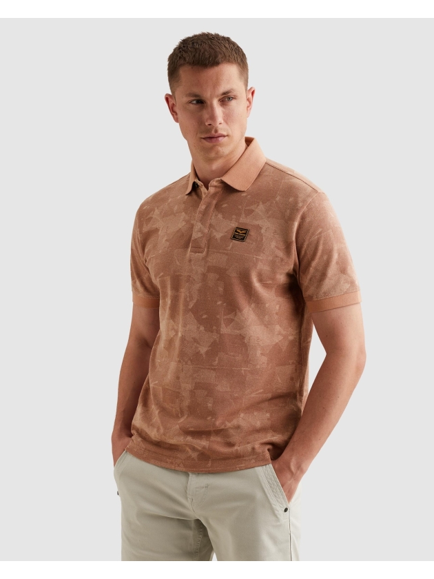 PME Legend Short sleeve polo printed two tone 3031 Rose dawn