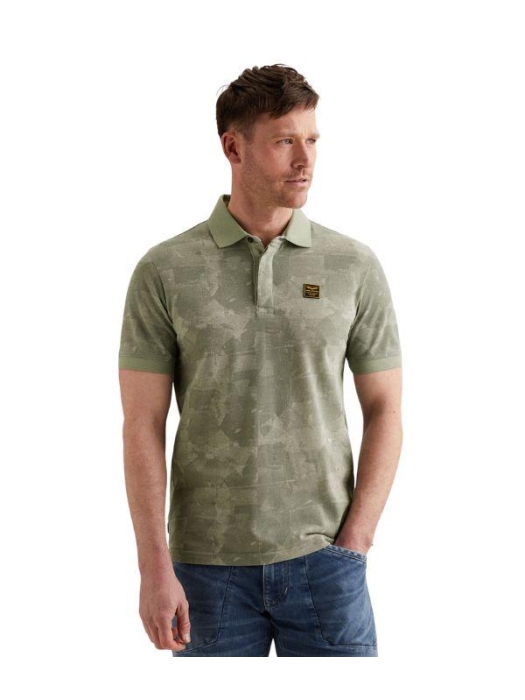 PME Legend Short sleeve polo printed two tone 6123 Iceberg green