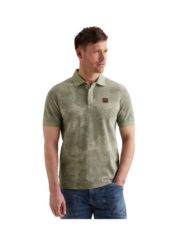 PME Legend Short sleeve polo printed two tone 6123 Iceberg green