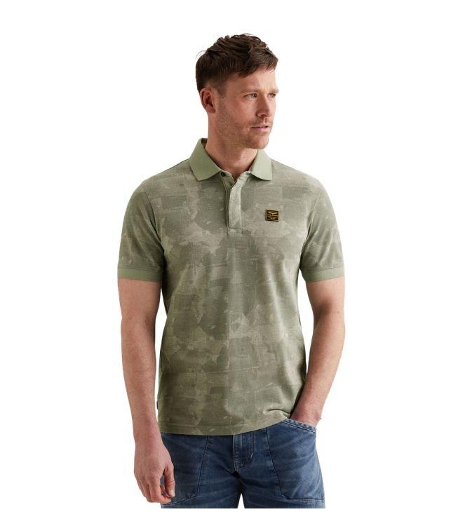 PME Legend Short sleeve polo printed two tone 6123 Iceberg green