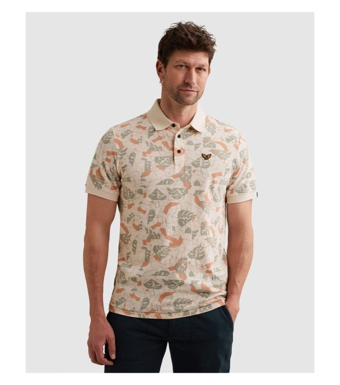 PME Legend Short sleeve polo printed fine piq 3191 Cloud pink