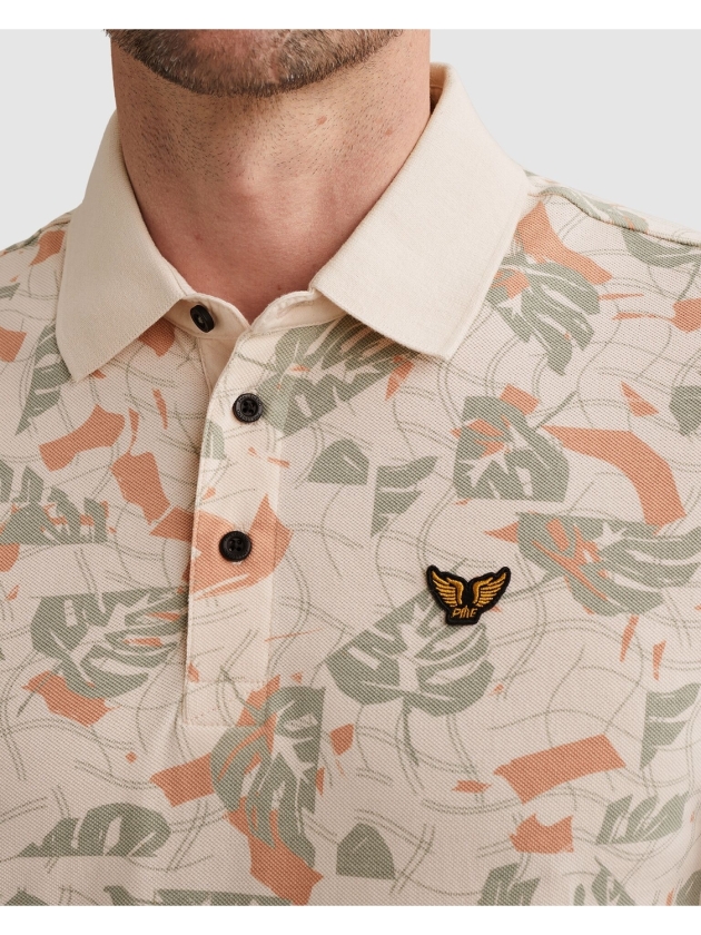 PME Legend Short sleeve polo printed fine piq 3191 Cloud pink