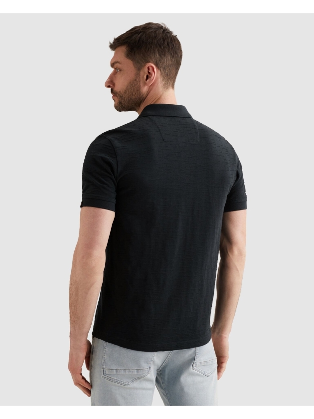 PME Legend Short sleeve polo jacquard jersey 5282 Carbon