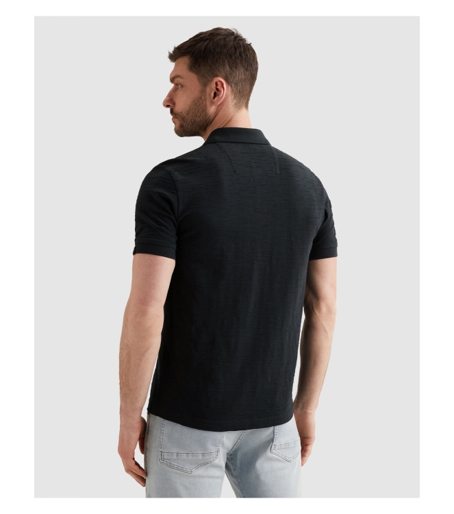 PME Legend Short sleeve polo jacquard jersey 5282 Carbon