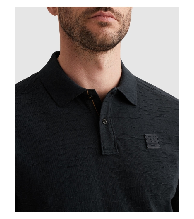 PME Legend Short sleeve polo jacquard jersey 5282 Carbon