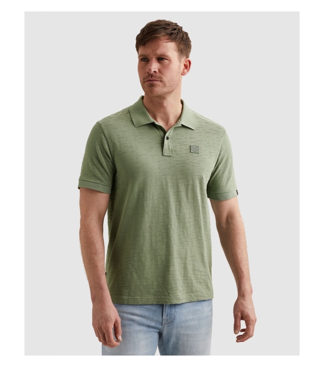 PME Legend Short sleeve polo jacquard jersey 6123 Iceberg green