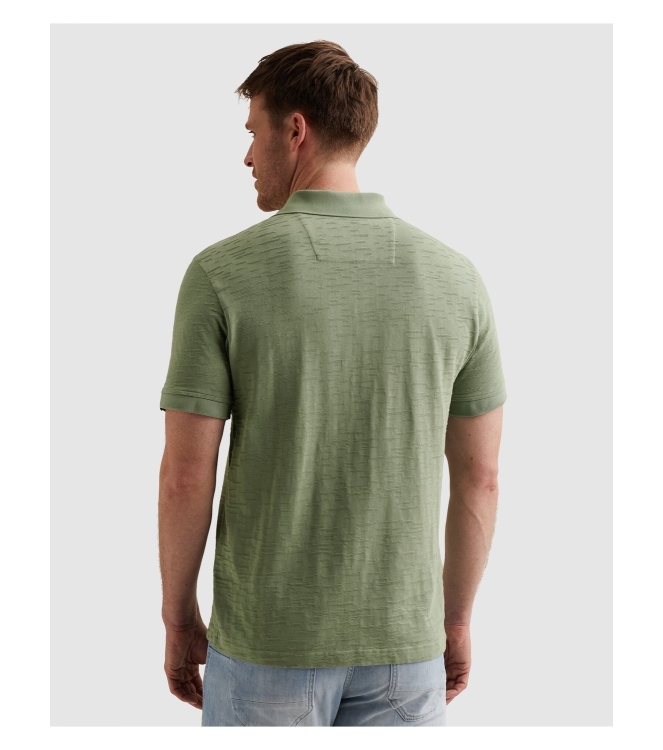 PME Legend Short sleeve polo jacquard jersey 6123 Iceberg green