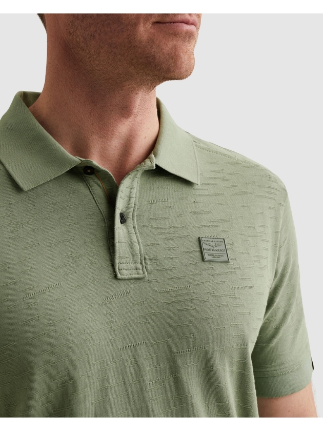 PME Legend Short sleeve polo jacquard jersey 6123 Iceberg green