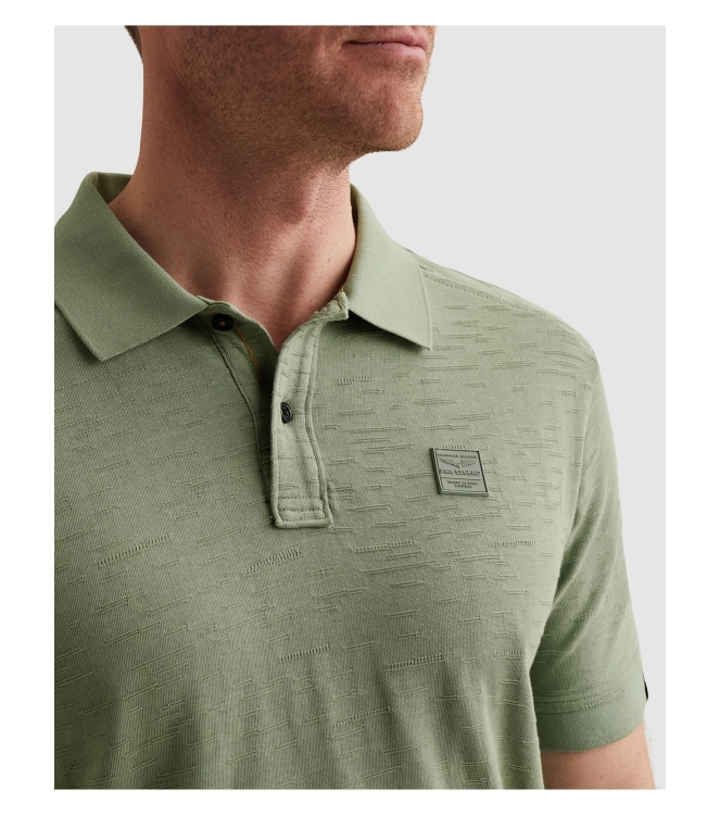 PME Legend Short sleeve polo jacquard jersey 6123 Iceberg green
