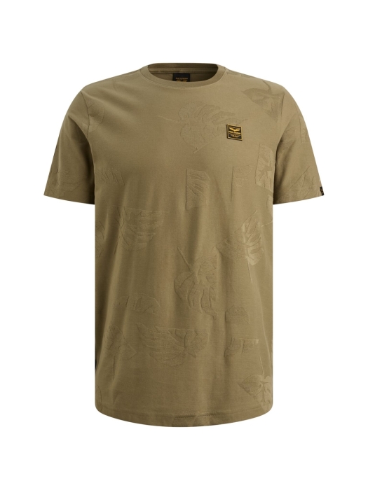 PME Legend Short sleeve r-neck jacquard jerse 6389 Dusky green
