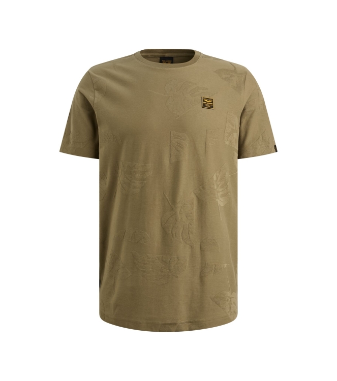 PME Legend Short sleeve r-neck jacquard jerse 6389 Dusky green