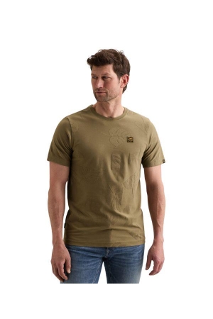 PME Legend Short sleeve r-neck jacquard jerse 6389 Dusky green