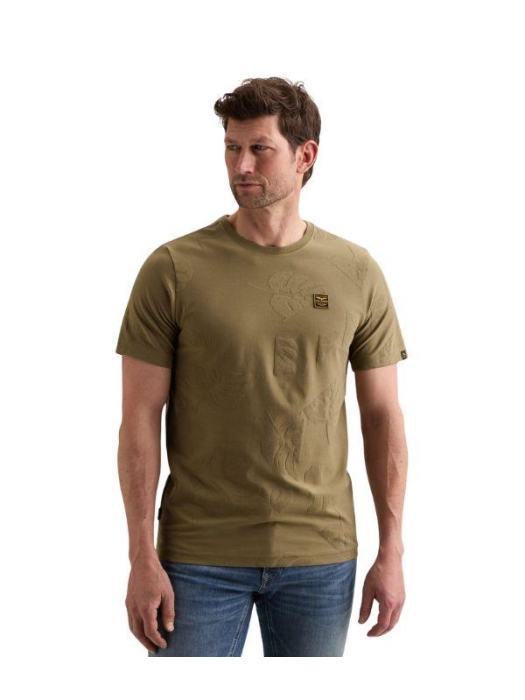 PME Legend Short sleeve r-neck jacquard jerse 6389 Dusky green