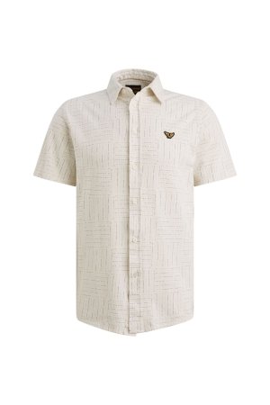 PME Legend Short Sleeve Shirt Print on pique 7001 Egret