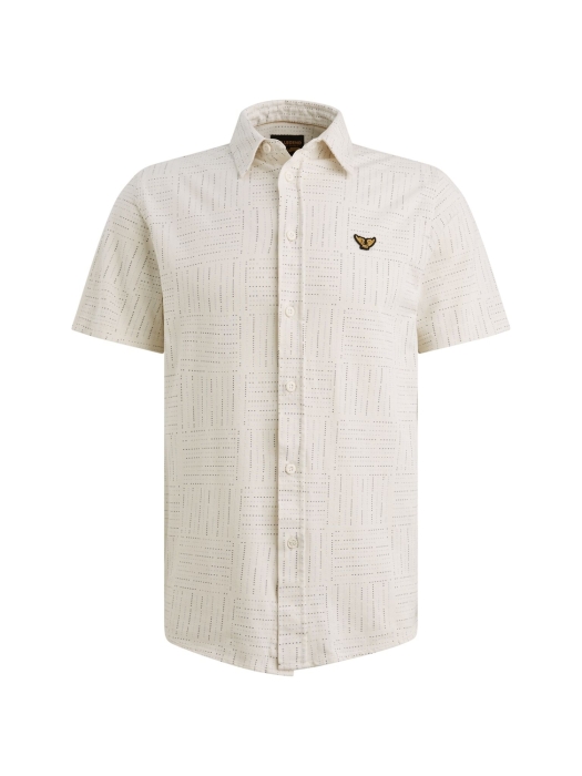 PME Legend Short Sleeve Shirt Print on pique 7001 Egret